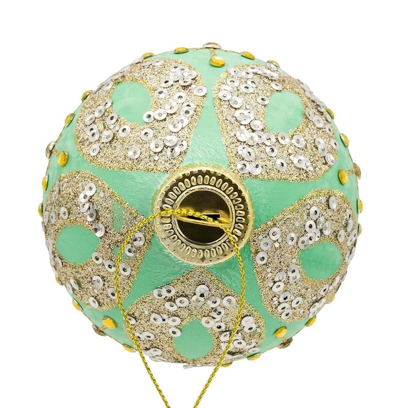 Kurt Adler 80MM Glass Teal and Blue Glass Ornaments, 6-Piece Box