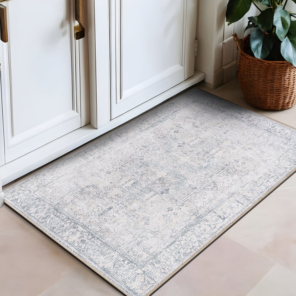 World Rug Gallery Vintage Inspired Distressed Machine Washable Area Rug