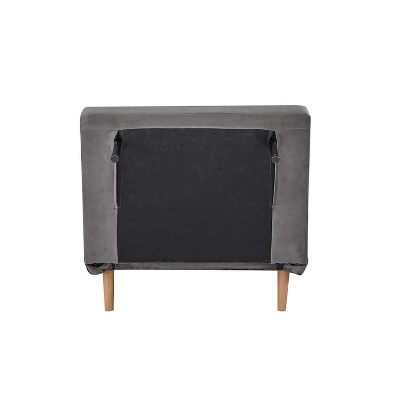 2-Piece Velvet Foldable Sleeper Sofa Chair, Sofa Bed with 3-Position Adjustable Backrest, Quick 10-Second Conversion