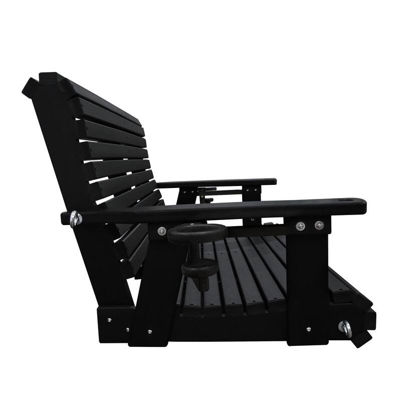 Fortune Candy HDPE Outdoor Porch Swing 2-Person with 18/8 Stainless Steel Bolts