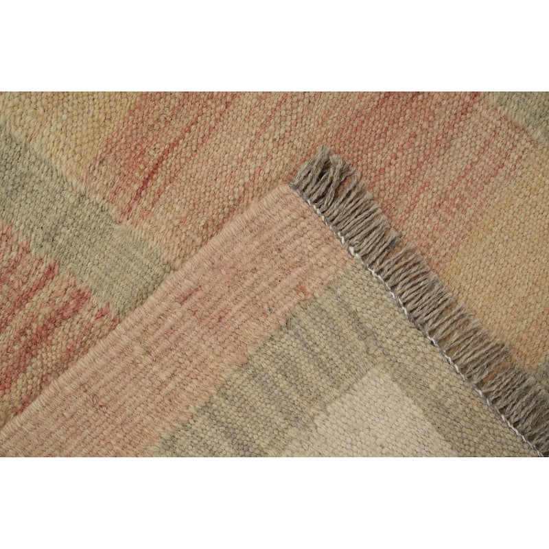Hand Woven Oriental 100% Wool Carpet Southwestern Tribal Multi-Colored Kilim Area Rug - 11' 8'' X 8' 11''