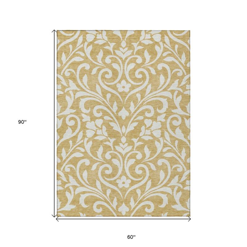 HomeRoots Floral Transitional Rectangle Outdoor Rug