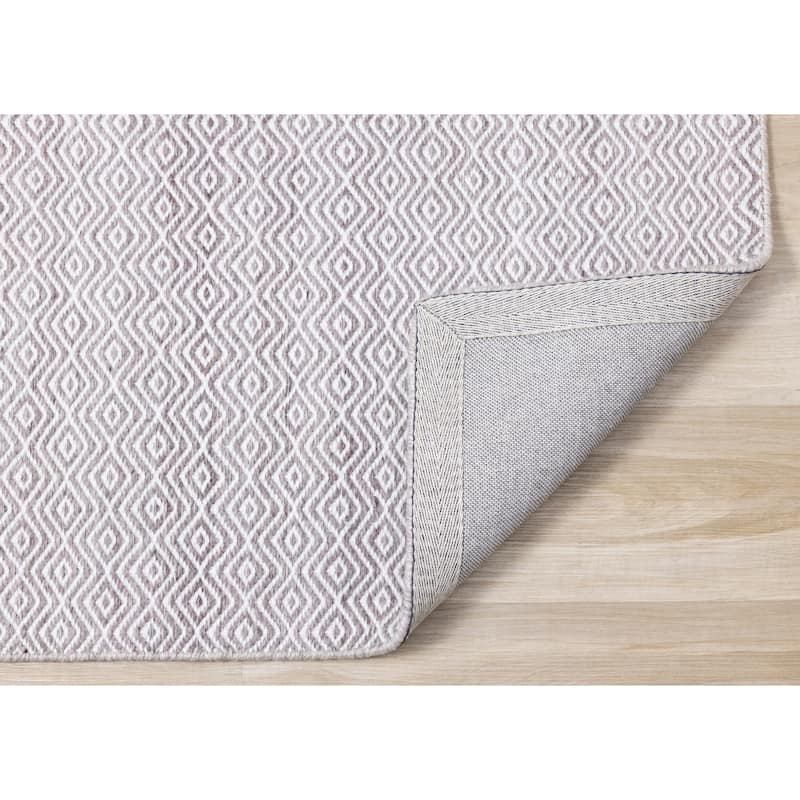 Beige Cream Diamonds Recycled Area Rug