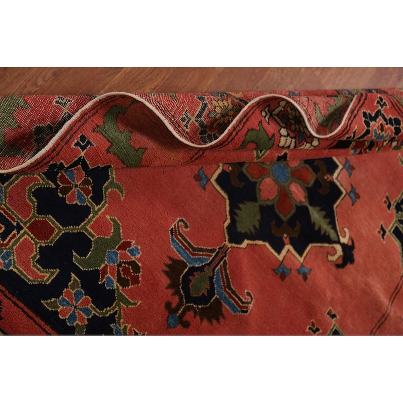 Geometric Anatolian Turkish Area Rug Hand-Knotted Pink Wool Carpet - 4'9"x 6'0"