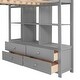 preview thumbnail 9 of 16, Gray Full Size Pine Loft Bed with Built-in Desk & Drawers