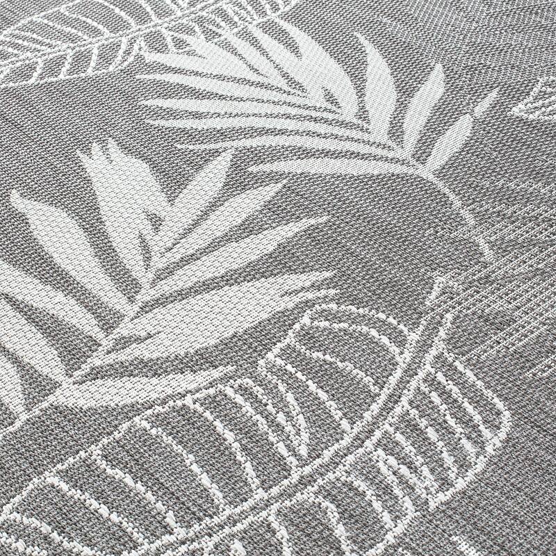 Contemporary Tropical Leaves Indoor/Outdoor Flatweave Waterproof Backyard Patio Area Rug