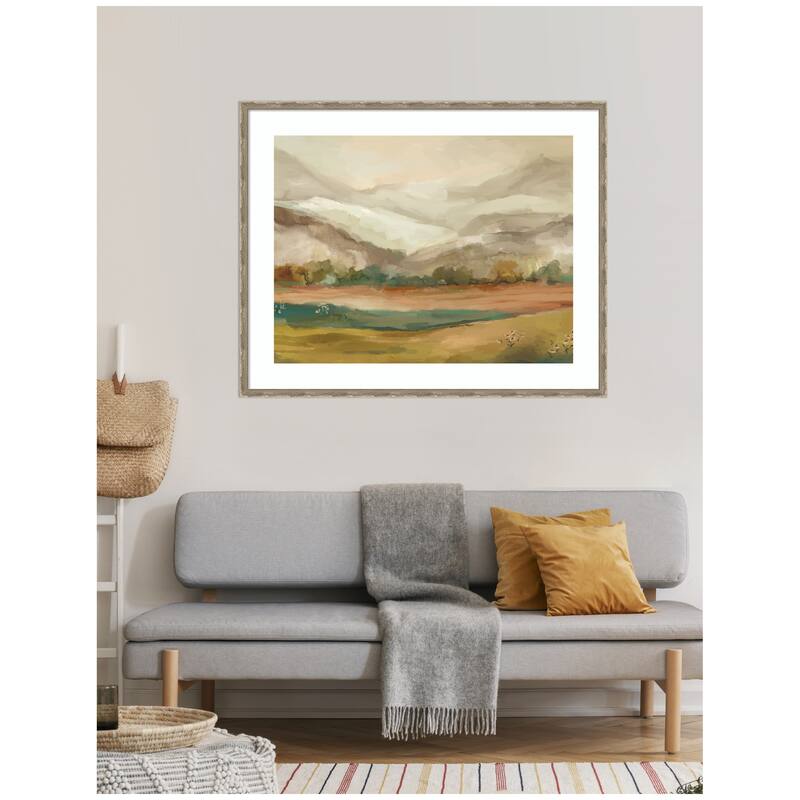 Kate and Laurel Framed Art Mountainscape Horizontal by Annie Quigley