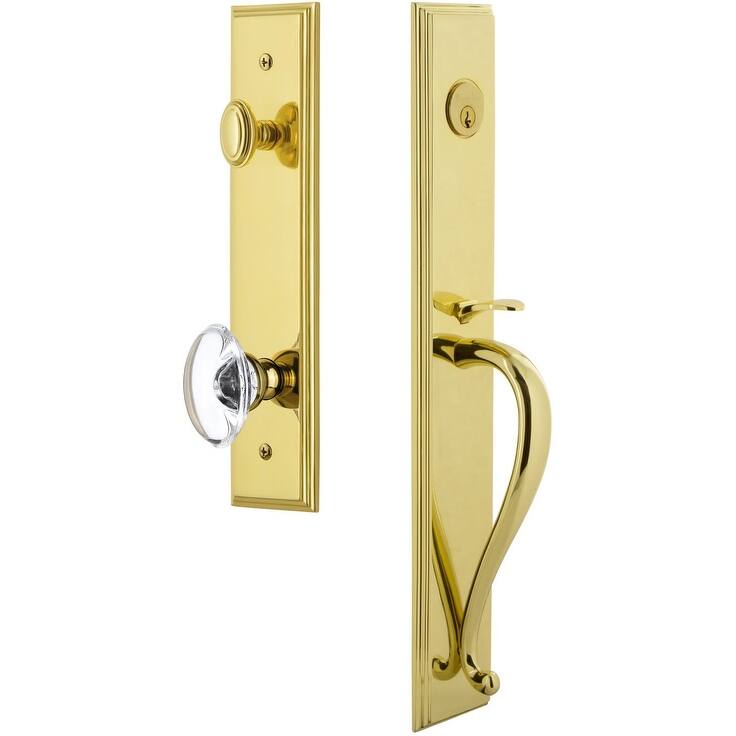 Grandeur Carre Solid Brass Rose Dummy "S" Grip Handleset with Provence