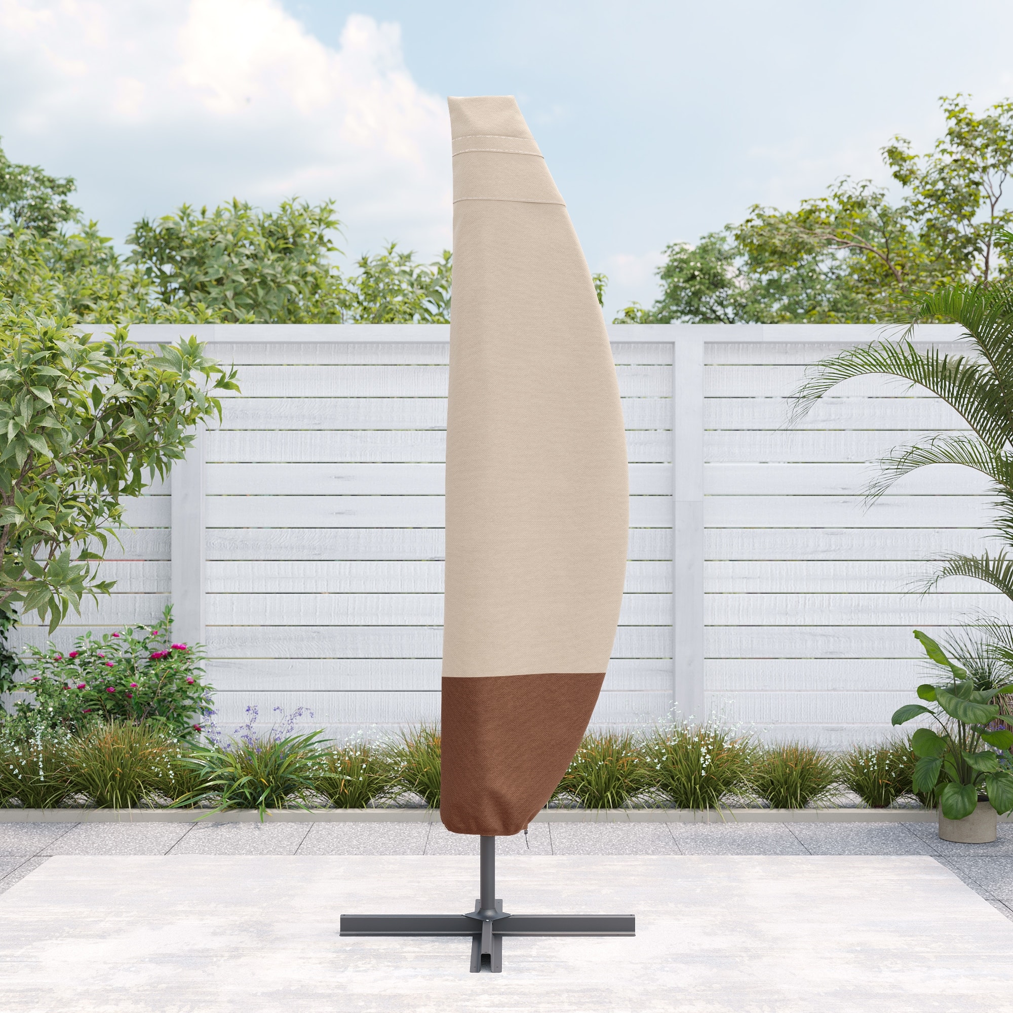 are patio umbrellas cover waterproof Umbrella Parasol - 600D Umbrella Cover, Cantilever Offset Umbrella Cover with Sturdy Zipper, Anti-UV Outdoor Umbrella Cover 56 1/8 x 10 13/16 (142.6 x 27.5 cm) Top Width Lebouri Patio Umbrella Cover Waterproof: