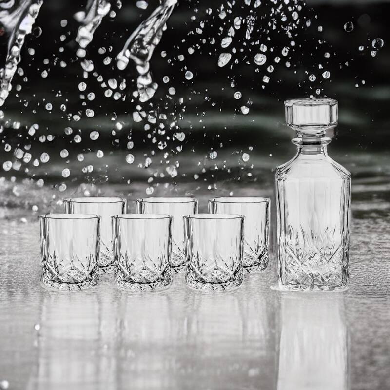 Fifth Avenue Campbel Whiskey Decanter with Stopper and 6 Tumbler