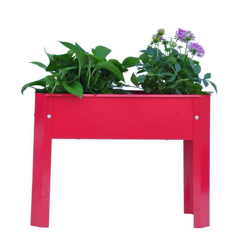 Countryside Style Garden Bed with Metal Elevated 3 Diversion Funnels, for Backyard Patio Flower Herb - 8' x 10'