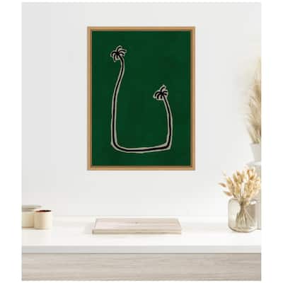 Kate and Laurel Sylvie Soul Bound Green Framed Canvas by Shatha Al Dafai