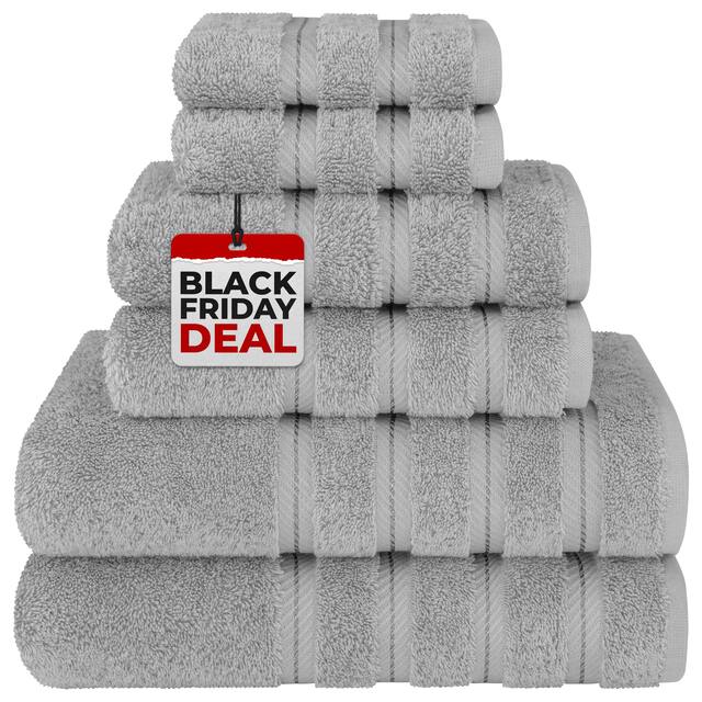 American Soft Linen 6-pc. Turkish Cotton Towel Set - Rockridge Grey