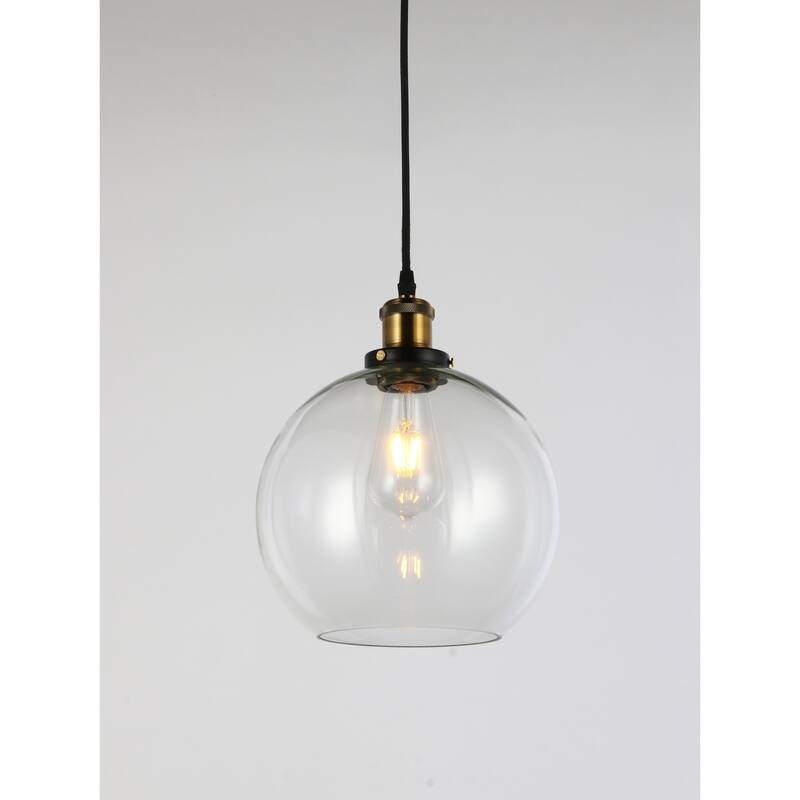 Glass Pendant Light 1-Light Globe Chandelier Modern Farmhouse Ceiling Fixture - 11