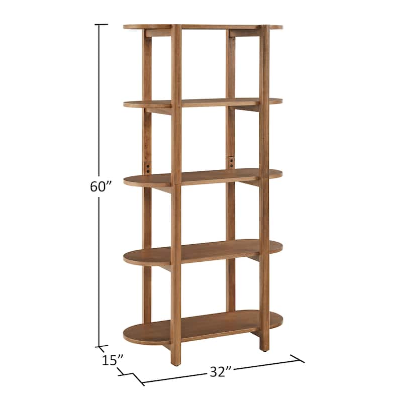 Bower Home 60" Modern Wood Bookcase - 32 W x 15 D x 60 H"