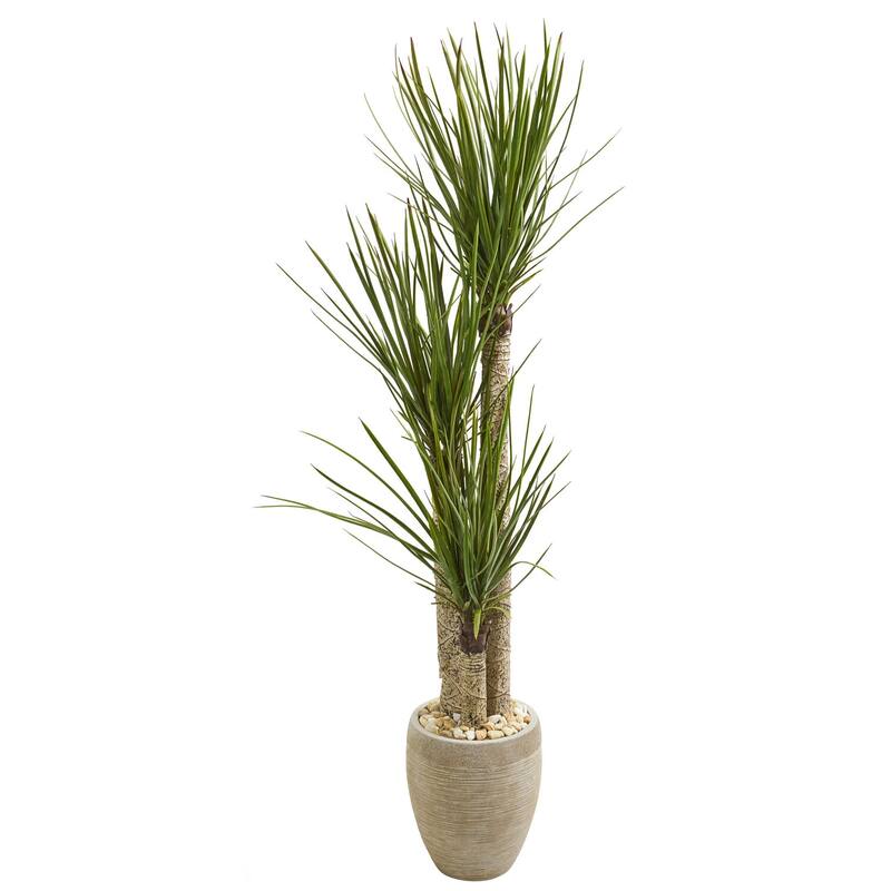 64 Inch Artificial Tree in Planter - Farmhouse Decor Indoor Greenery - Green - 61 Inches and Over