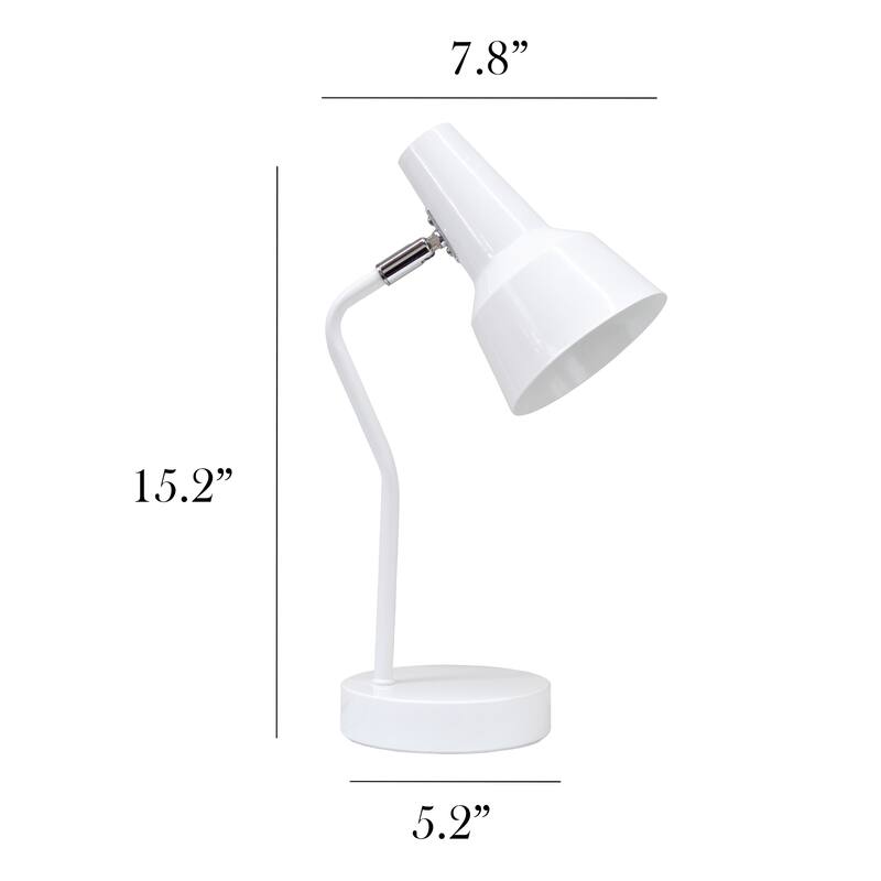 Desk Lamp with Cone Shade and Gooseneck - 15.25" - White