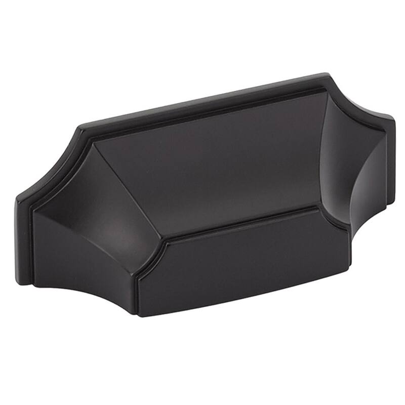 Schaub and Company Empire 3" Center to Center Scalloped Shell - Matte Black