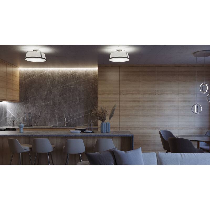 AFX Lizzette 18'' Medium Base Ceiling Light - Satin Nickel