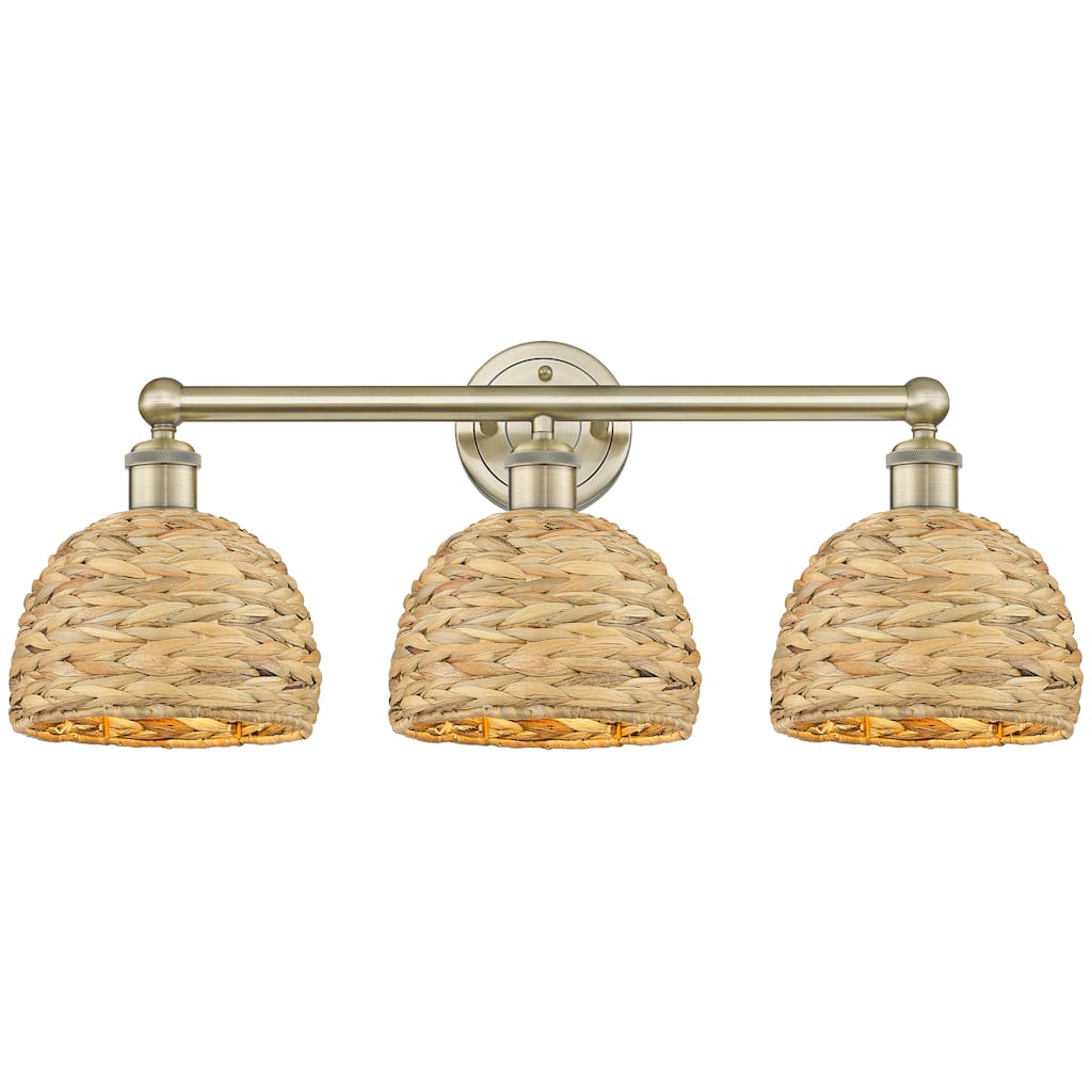 Innovations Lighting Endless Possibilities Edison - Woven Rattan - 3 Light 26" Bath Vanity Light