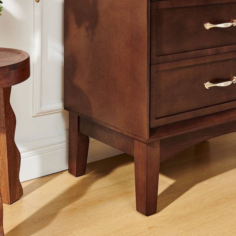 Mid Century Modern 53.5" Tall Kitchen Pantry Storage Cabinet with Doors and Drawers for Entryway Living Room Kitchen Garage