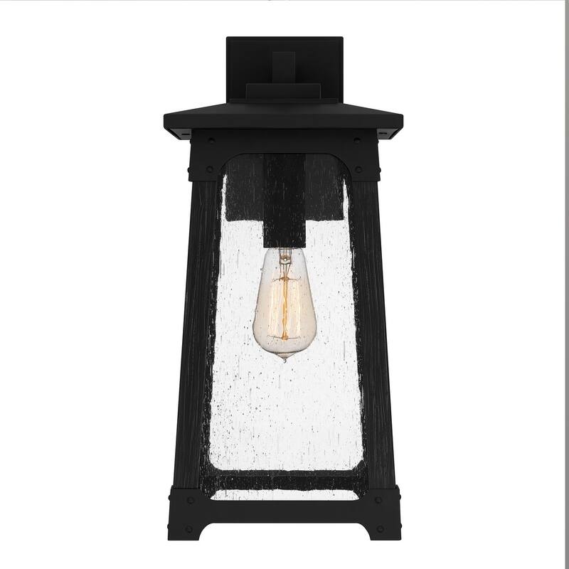 Matte Black One Light Outdoor Wall Mount from the Drescher Collection