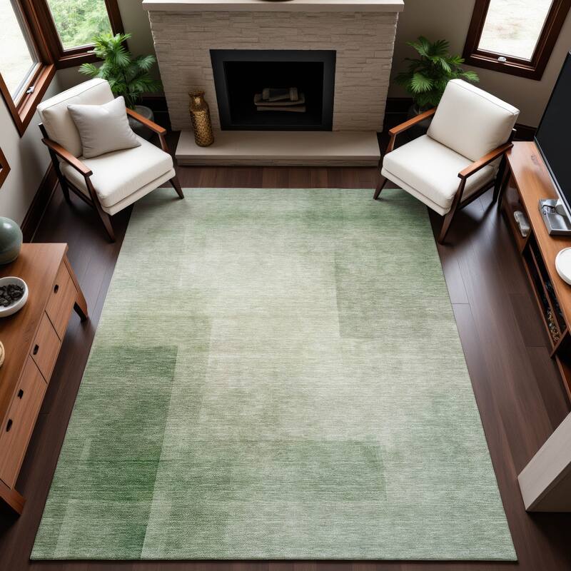 Premium Washable Super Soft Abstract Solid Mayfield Rug - Aloe - 10' x 14'