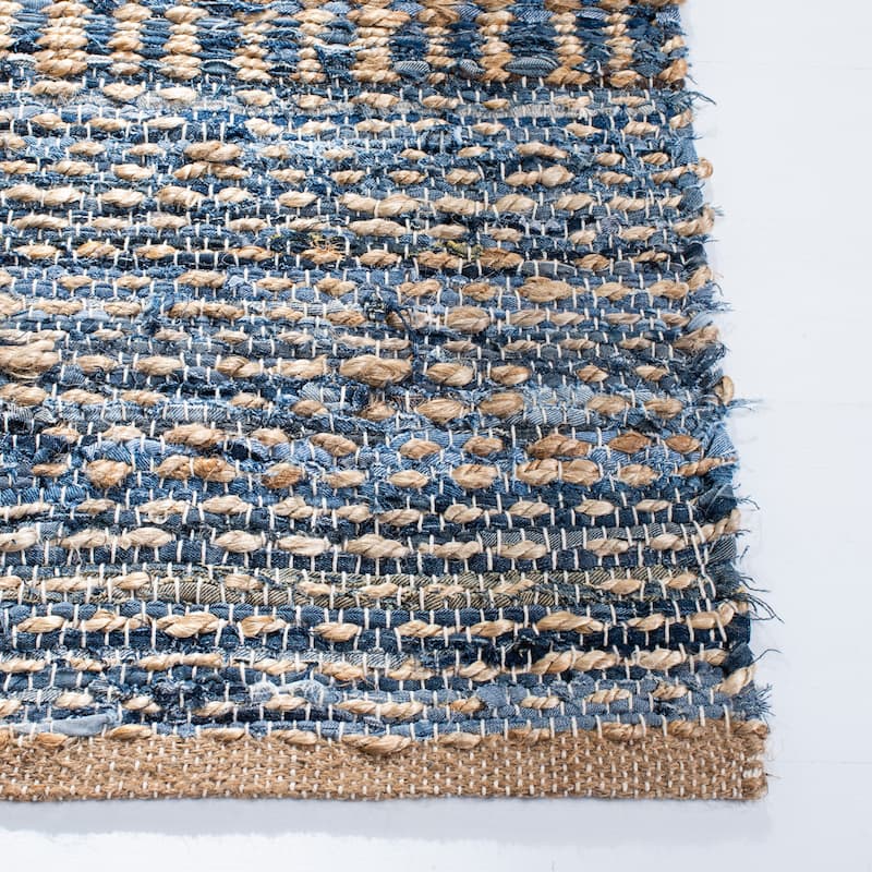SAFAVIEH Handmade Cape Cod Coastal Jute Rug - 2' x 3' - Natural/Blue