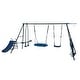 preview thumbnail 3 of 16, 6 in 1 Outdoor Playground Metal Saucer Swing Set with Mini Slide