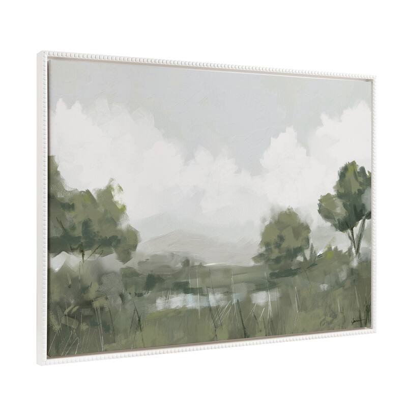 Kate and Laurel Sylvie Beaded Shades of Olive Canvas by Mary Sparrow