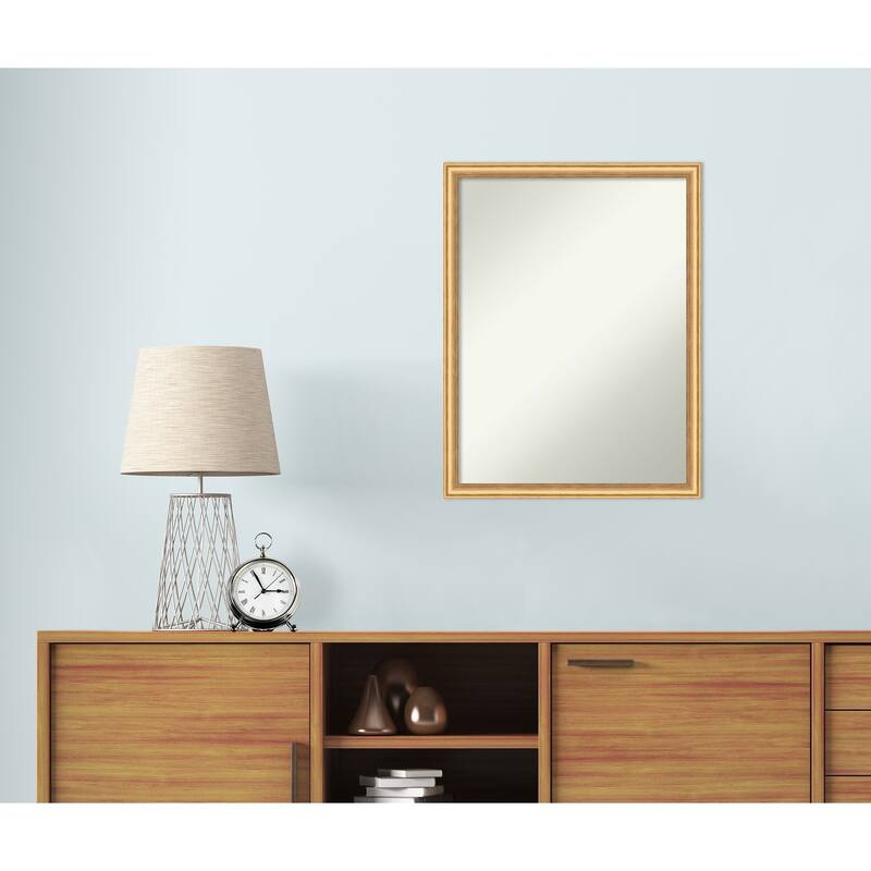 Salon Scoop Non-Beveled Wood Framed Wall Mirror