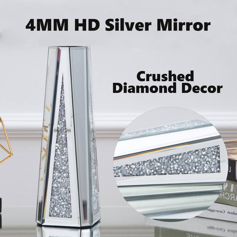 Glass Vase Mirrored Decorative Flower Vase