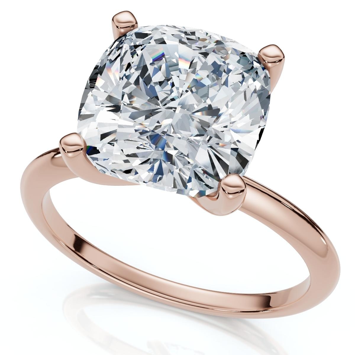 Bliss Diamond Certified 3Ct Cushion Diamond Solitaire Engagement Ring Gold or Pt Lab Grown
