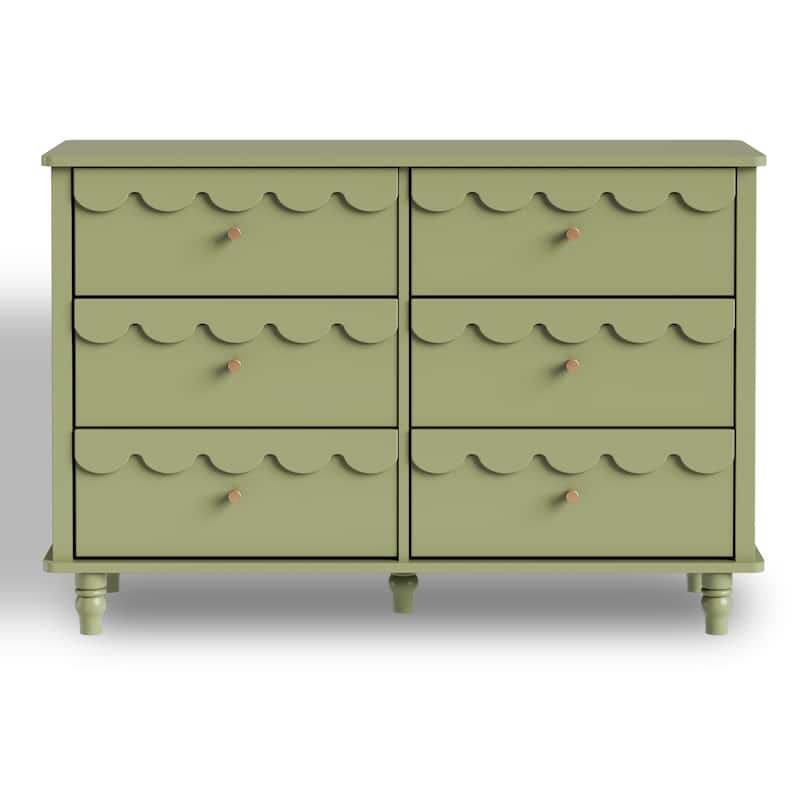 Whimsical Cloud Dresser with 6 Drawers Cute Kids Bedroom Storage