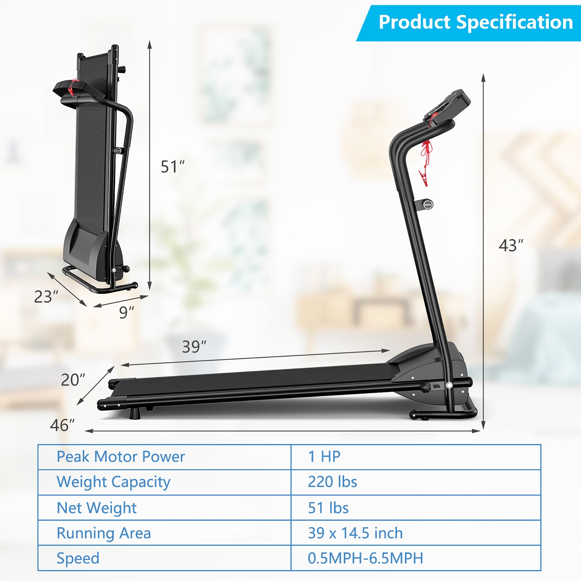 Goplus 1hp goplus electric treadmill online