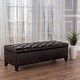 preview thumbnail 8 of 12, Ottilie Contemporary Button-Tufted Storage Ottoman Bench by Christopher Knight Home Brown+Dark Brown