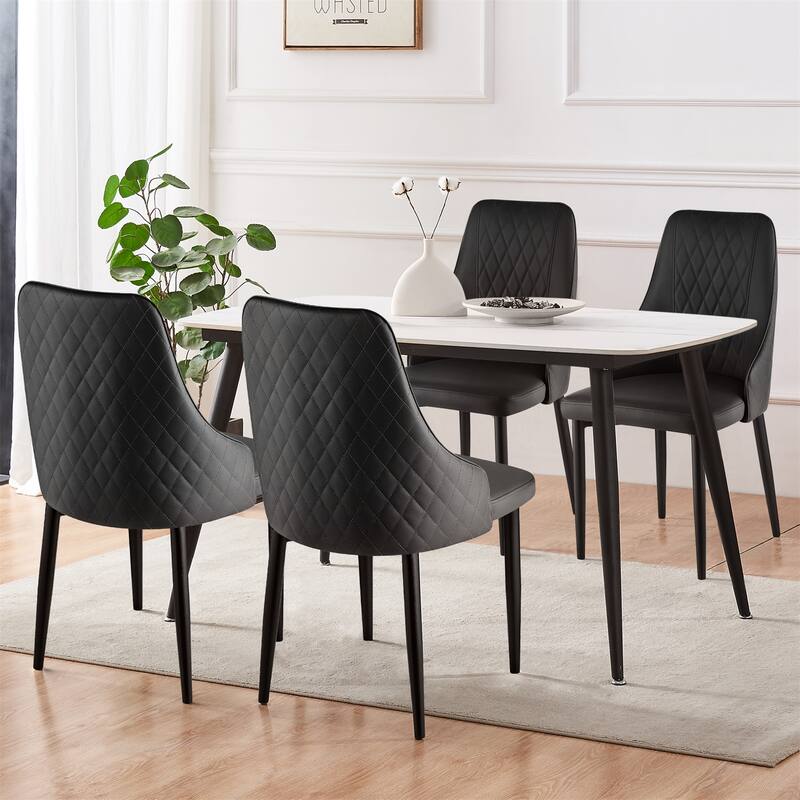 Faux Leather Upholstered Dining Chairs Set of 2 - 35.63"H x 17.72"W x 17.32"D