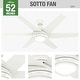 preview thumbnail 10 of 26, Hunter 52" Sotto Ceiling Fan with Integrated LED Light and Handheld Remote