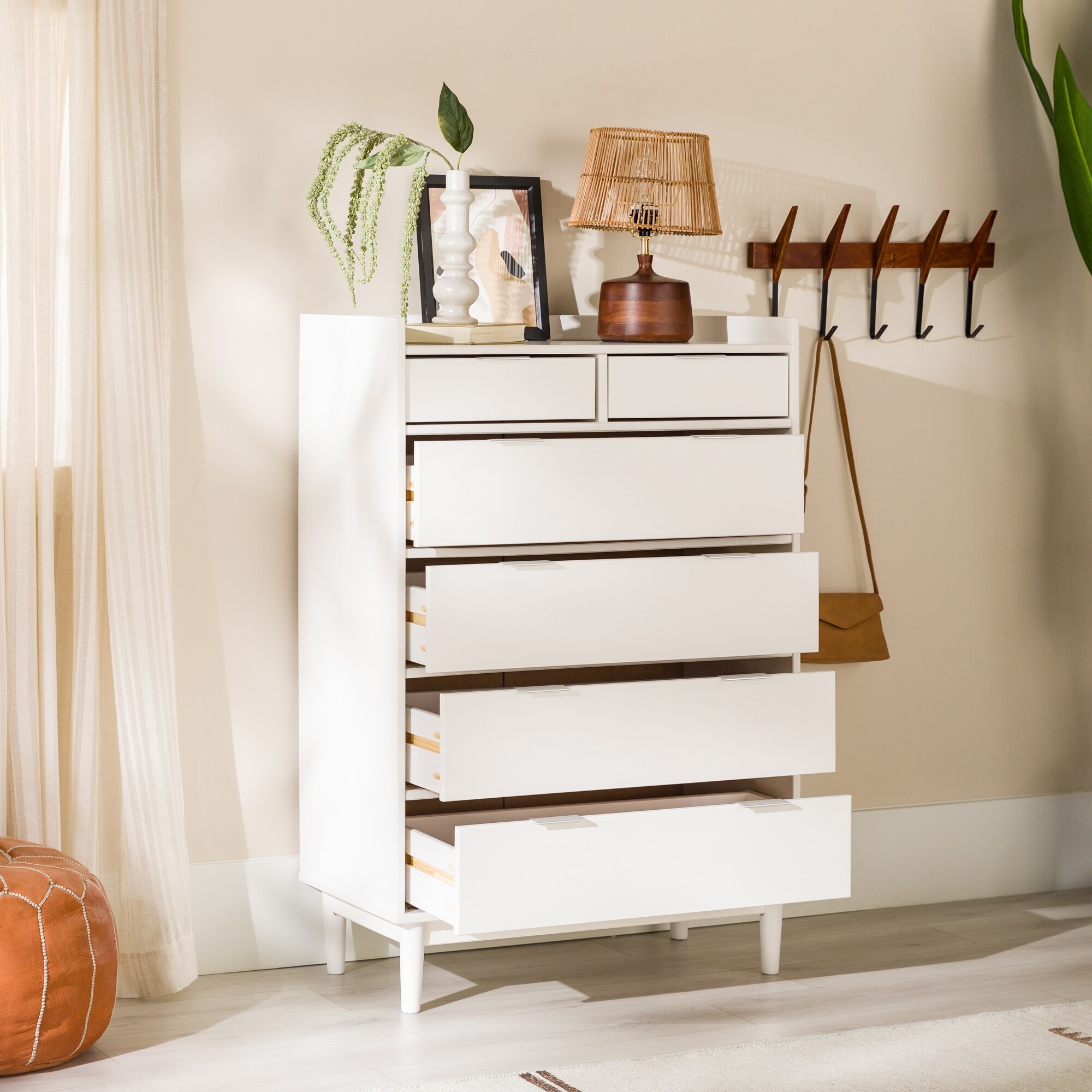 middlebrook modern gallery top solid wood dresser Walker Edison Modern Gallery Top Solid Wood Chest - Overstock