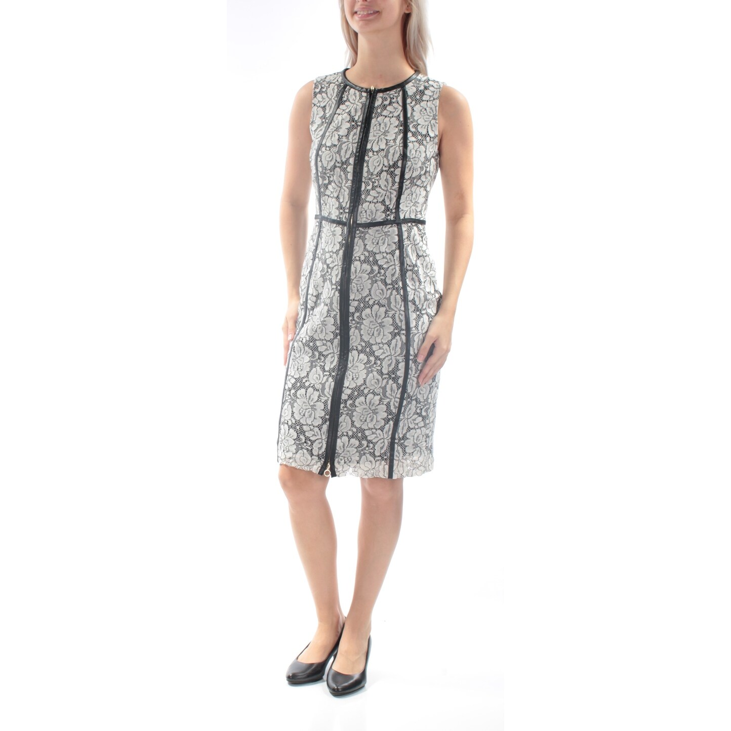 Shop Calvin Klein 149 Womens New 1154 Ivory Lace Faux Leather