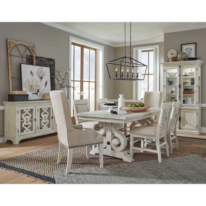 Magnussen Home Bronwyn Alabaster And Toasted Nutmeg Extendable Rectangular Dining Table - 40''W x 80''D x 30''H