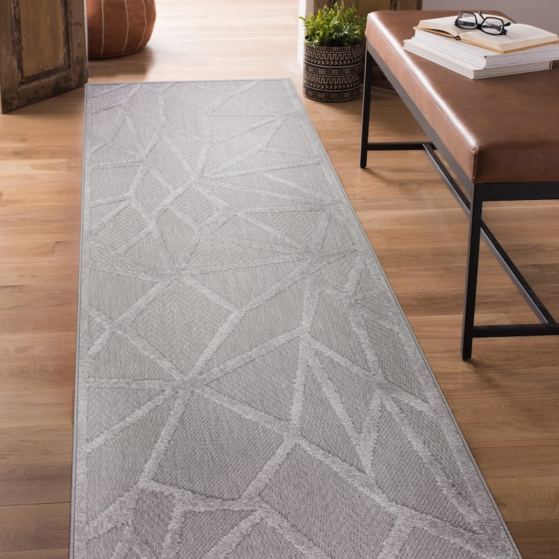 Leick Home 595587 Vennor Geometric Indoor Outdoor Area Rug Runner 2'x8' - 2'x8'