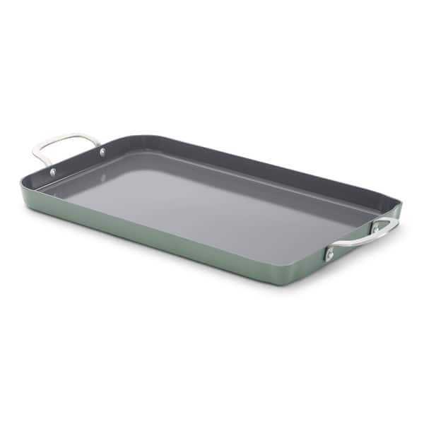 slide 2 of 3, Calphalon Ceramic Nonstick Double Stovetop Griddle, Silver Ash
