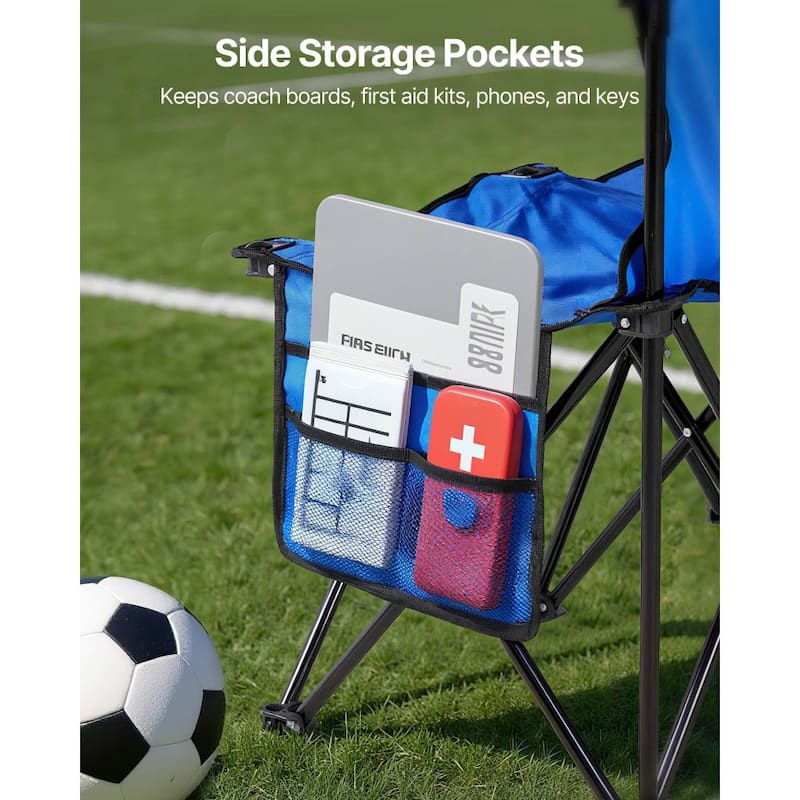 Foldable Team Bench with 600D Oxford Fabric Sturdy Iron Frame for Sports and Outdoor Use