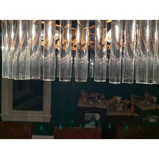 Casandra 4-light Brushed Brass Pendant Crystal Chandelier