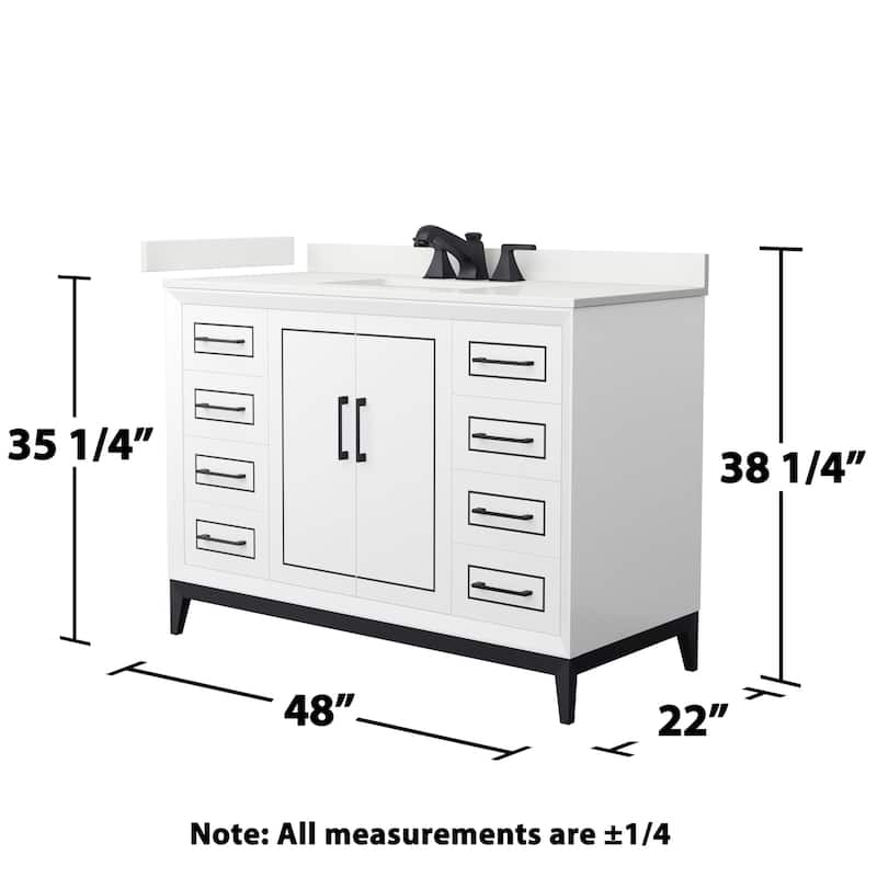 Wyndham Collection WCH515148S-QTZ-US3MXX Marlena 48" Free Standing
