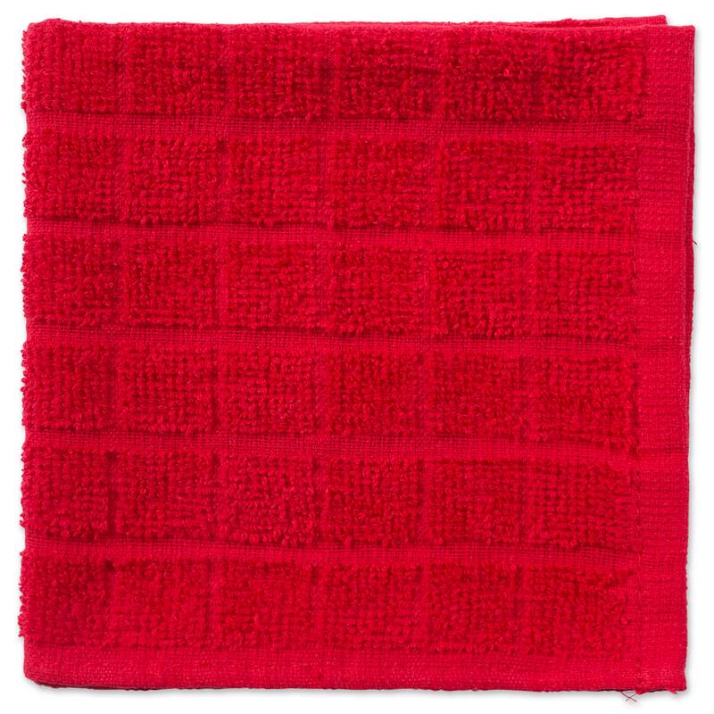 DII Solid Windowpane Terry Dishcloth Set of 6