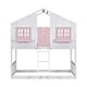 preview thumbnail 4 of 7, Twin over Twin Kids Bed Bunk Bed with Ladder, Pink/White