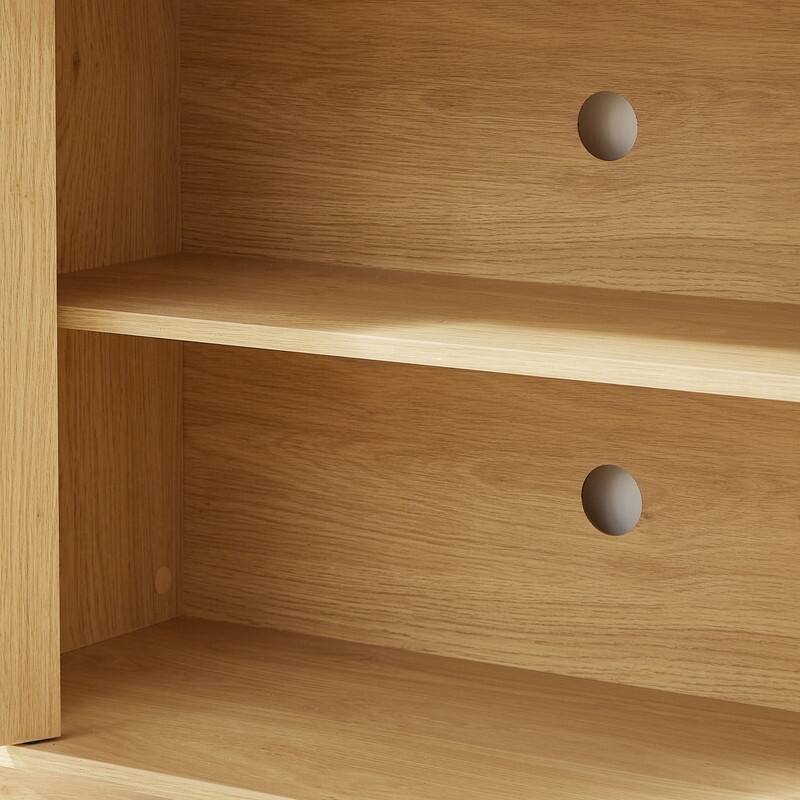 Sideboard Storage Cabinet TV Stand with wave pattern Buffet Cabinet Wooden Vertical Striped Cabinet