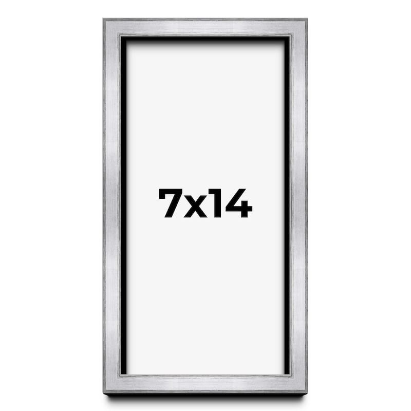 7x14 Shadow Box Frame Silver | 1.375 Inches Deep Real Wood